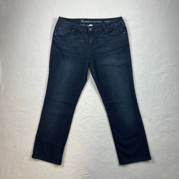 Natural Reflections Jeans Womens 14P Petite Comfort Stretch Classic Fit Dark - Picture 1 of 11